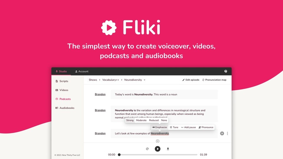 Fliki AI voice generator