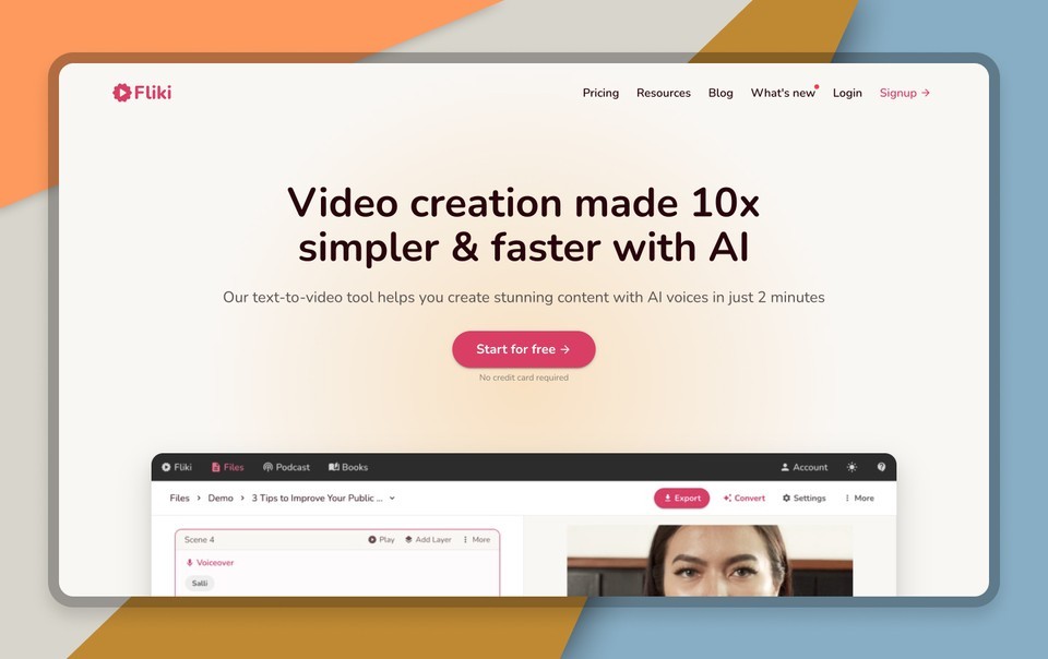 Fliki AI video generator