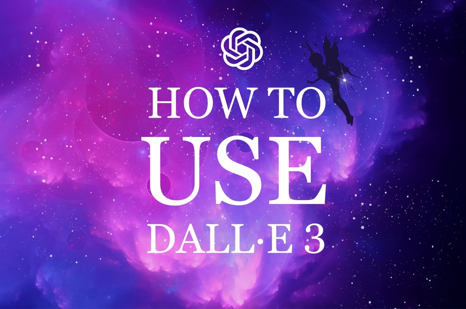 How to use DALL-E 3 text with a purple galaxy background and a silhouette of a fairy