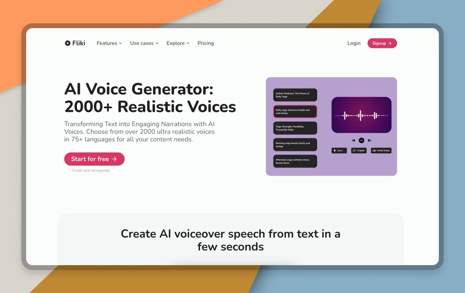 Fliki AI voice generator