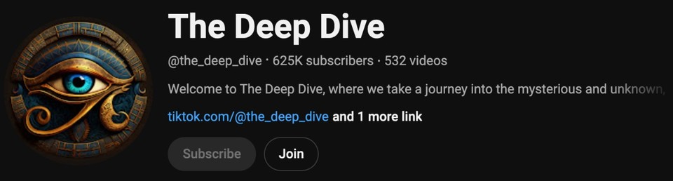 Screenshot of the deep dive youtube channel