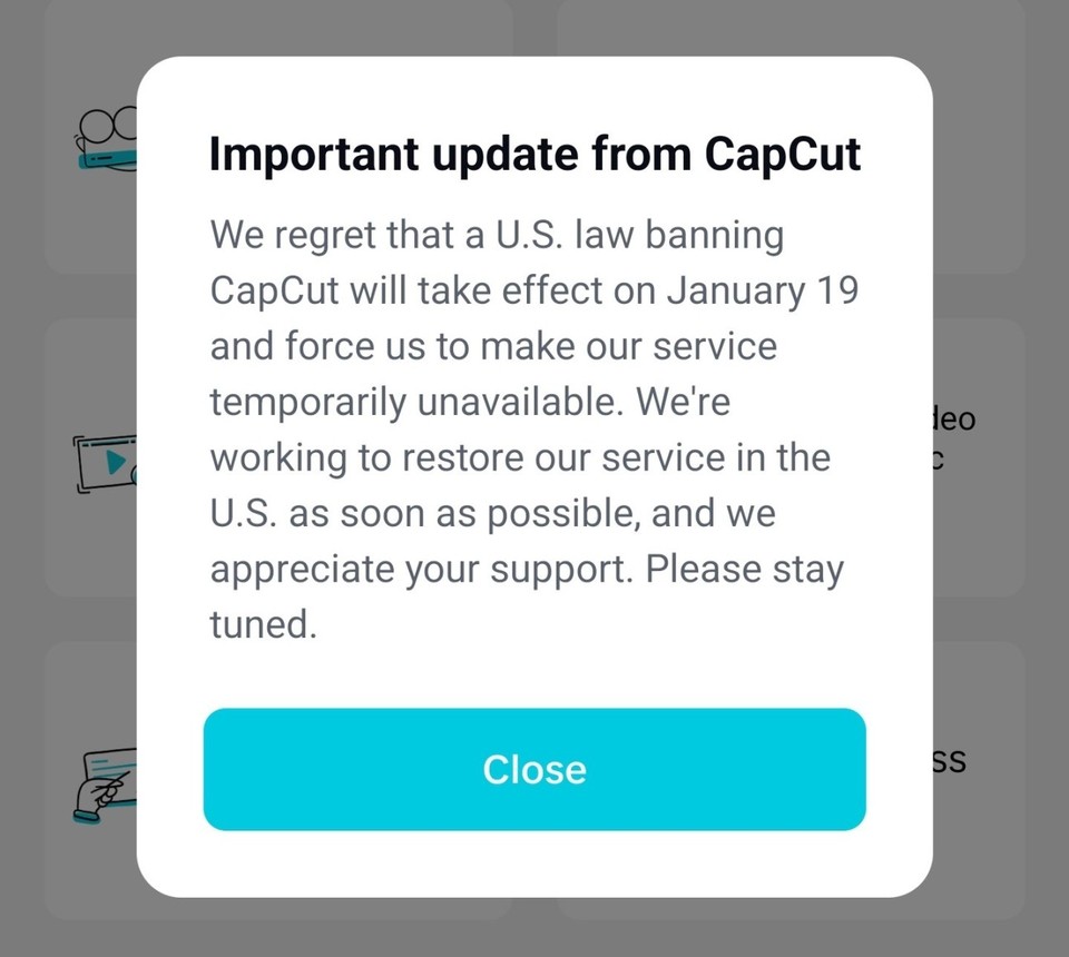 Important note from CapCut