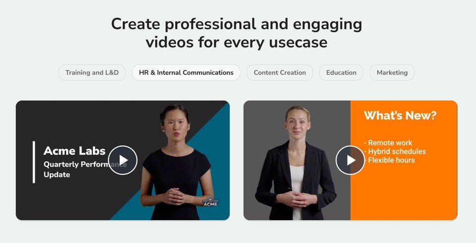 Fliki internal communication video templates