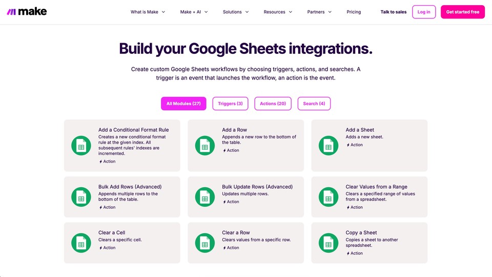 Make Google sheets Integration