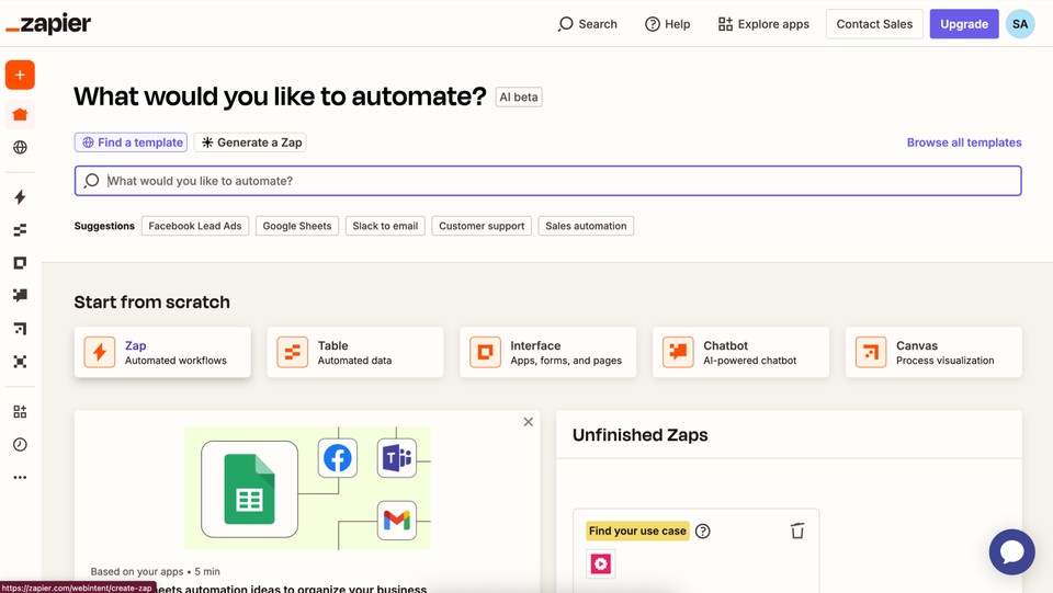1. Clicking zap in zapier dashboard