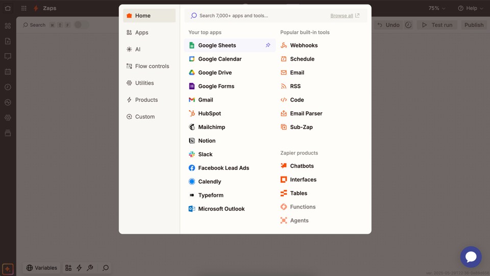 3. Adding Google sheet trigger in Zapier