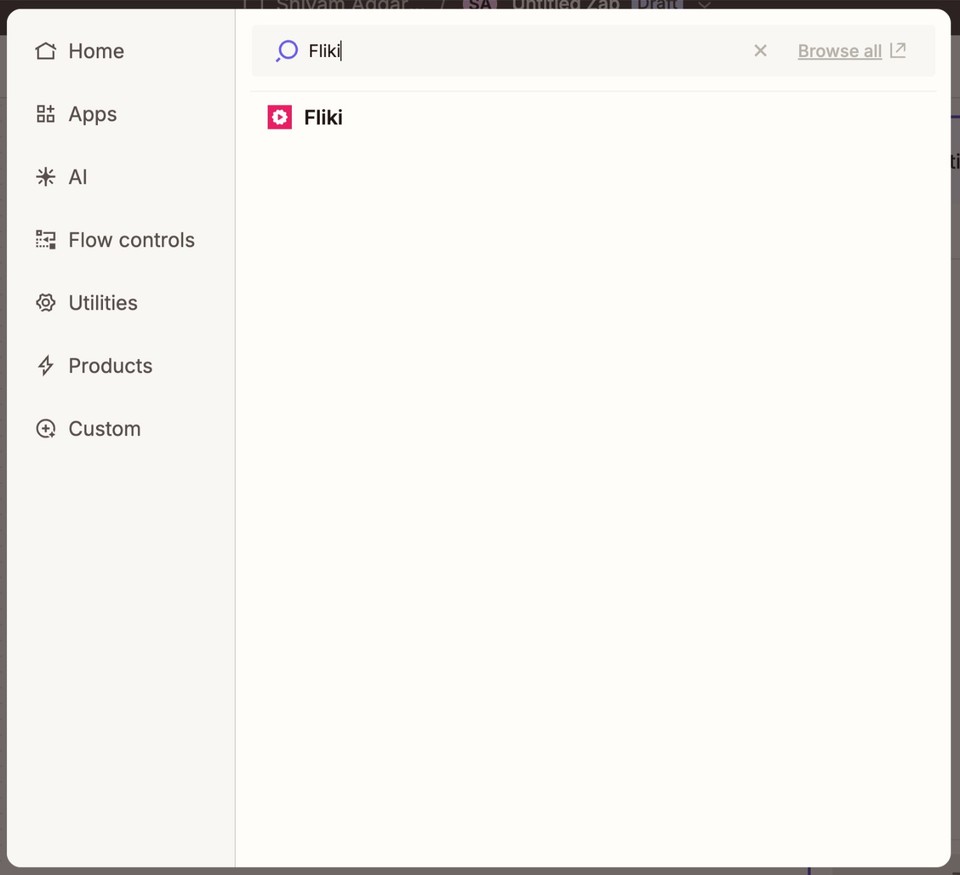 7. Adding Fliki event in Zapier