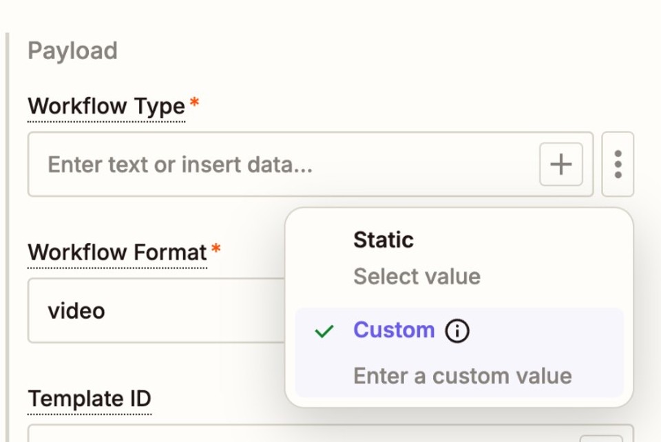 14. Setting static value to custom value