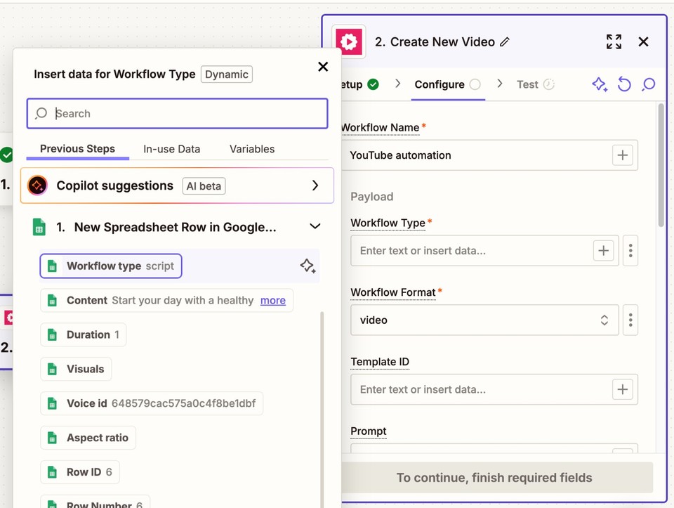 15. Adding dynamic custom values from sheet to Fliki event configuration