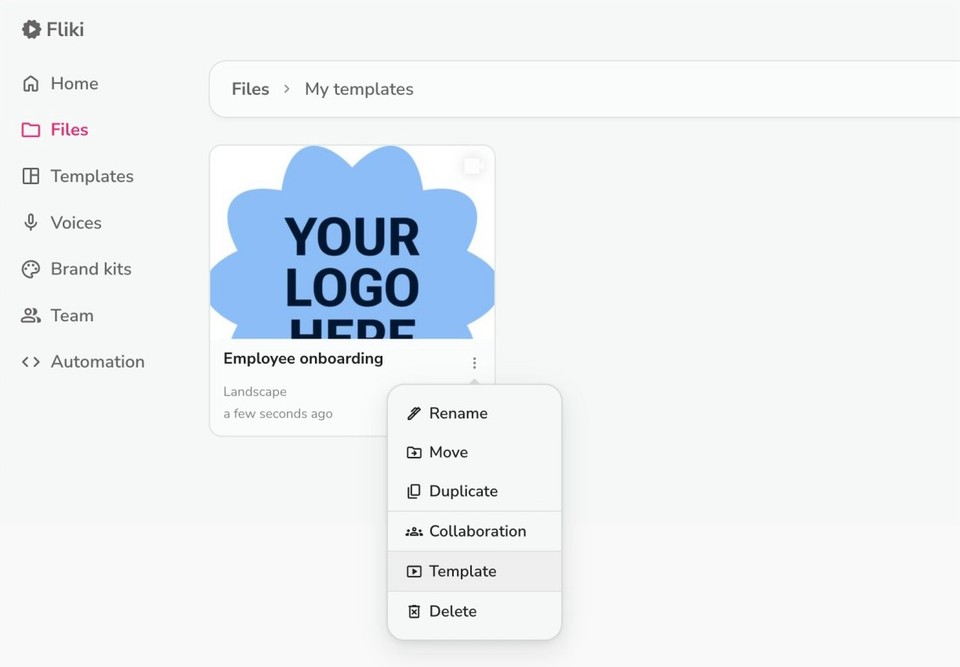 setting file as custom template