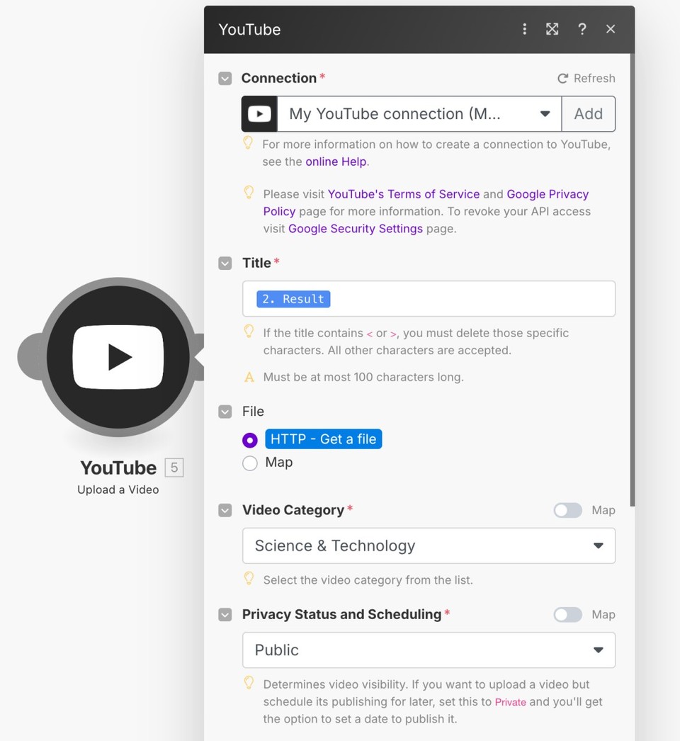 YouTube module