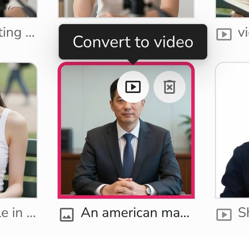 Fliki AI custom avatar image to video icon