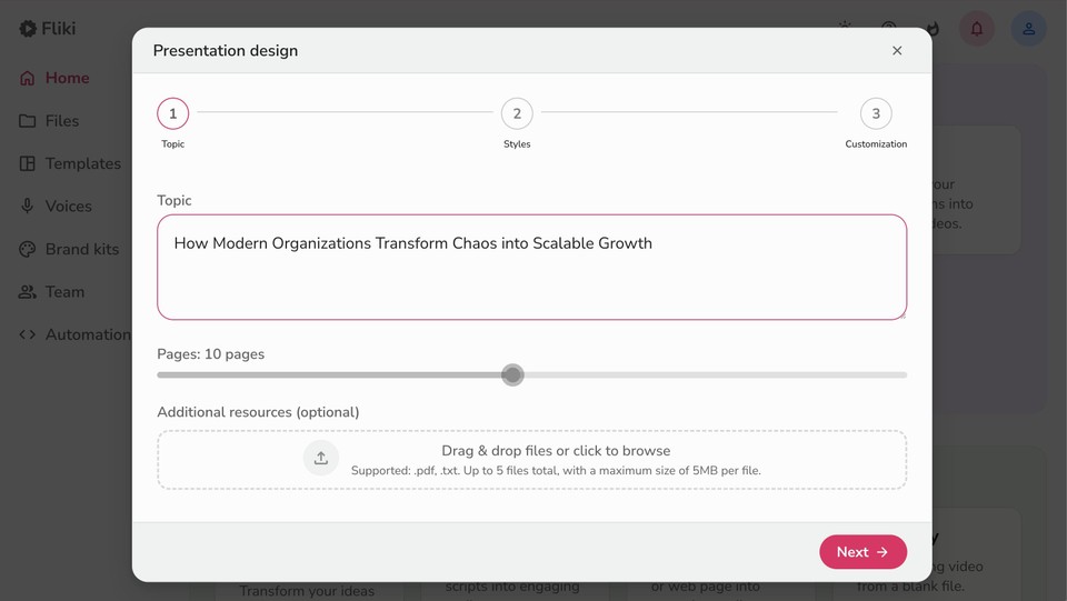 Idea to presentation step 1