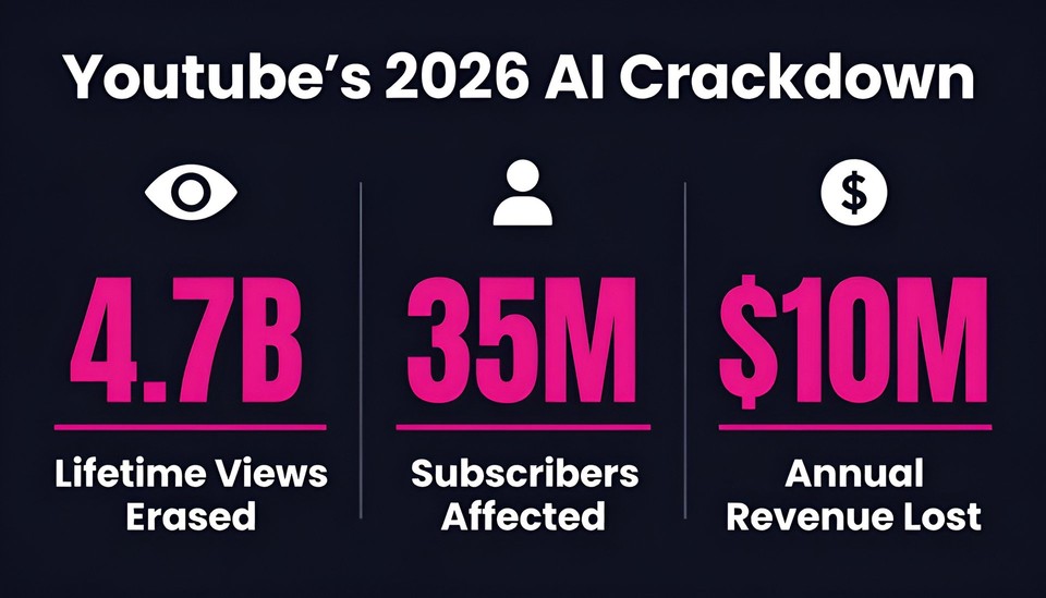 YouTube AI crackdown statistics