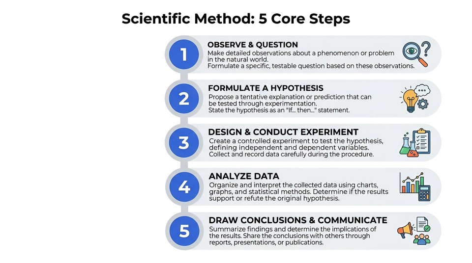 Nano banana 2 sample output - Scientific method vertical infographic