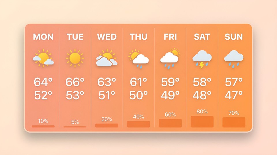 Nano banana 2 sample output - Weather data dashboard
