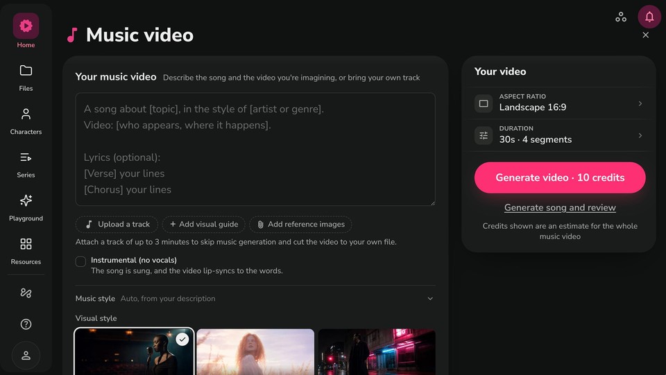 Customizing prompt for lyric video