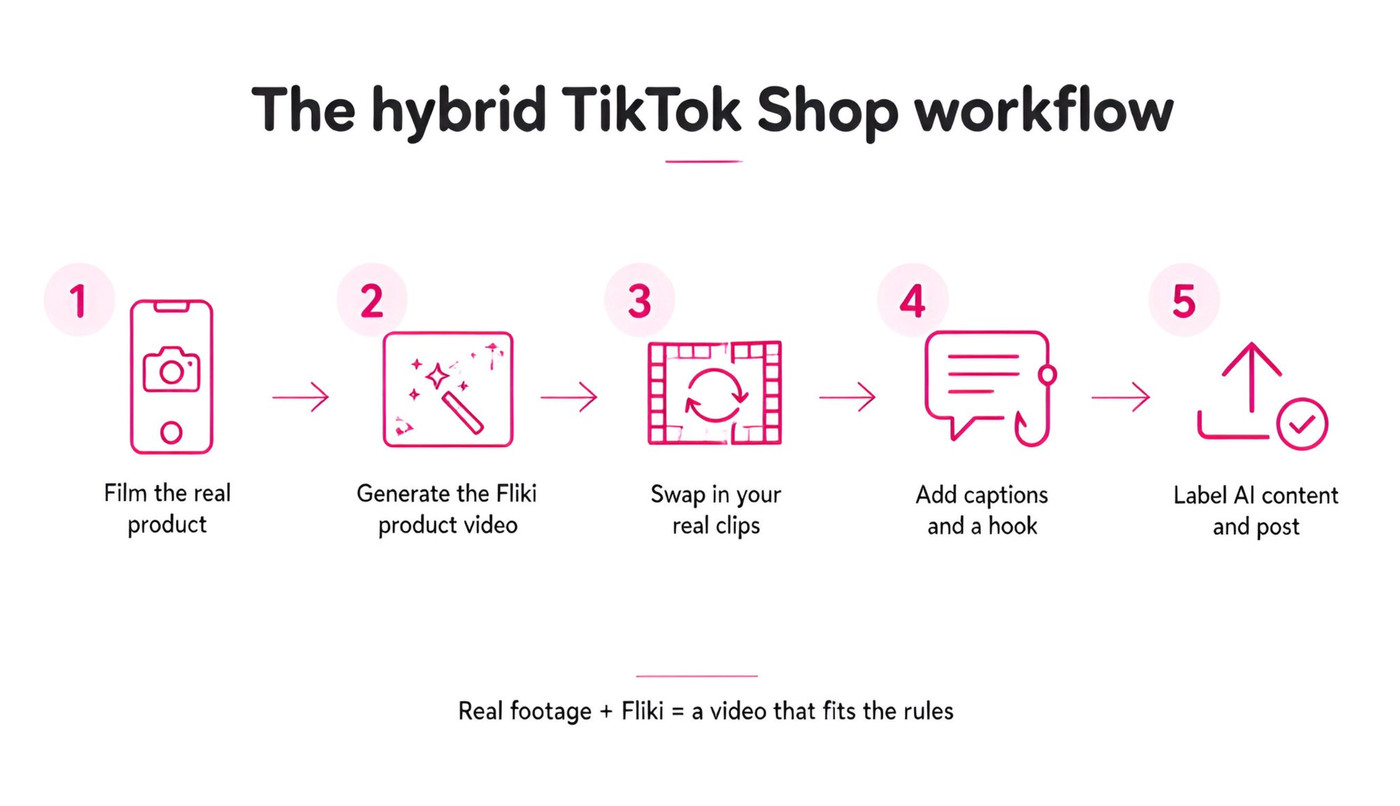 The hybrid TikTok Shop video workflow in five steps