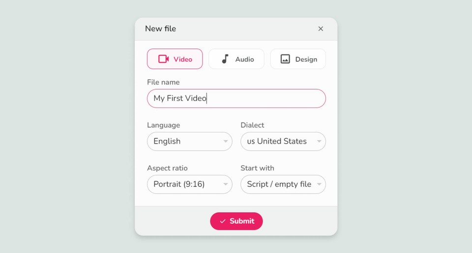 Creating a video file in Fliki