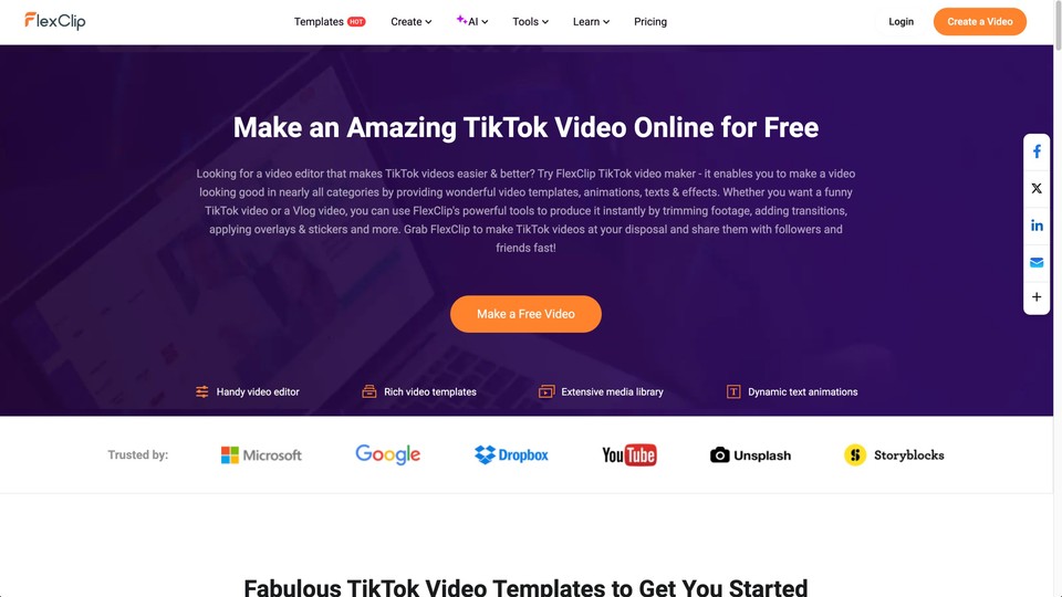 Flexclip AI TikTok Video Generator