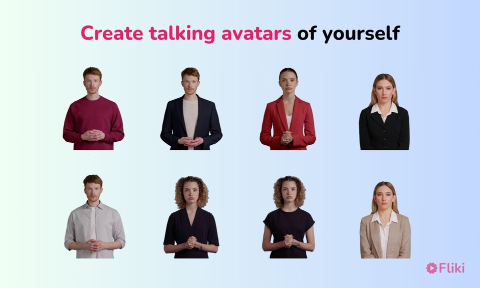 create talking avatar for training videos with Fliki