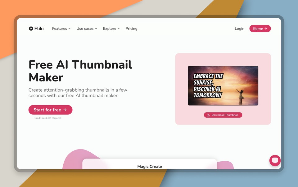 Fliki AI Thumbnail maker