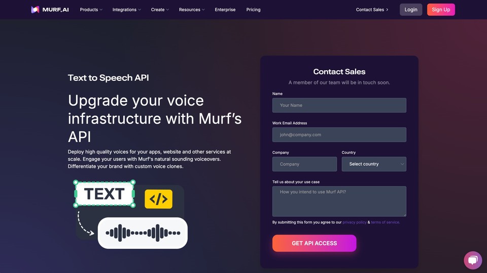 Murf Text-to-Speech API