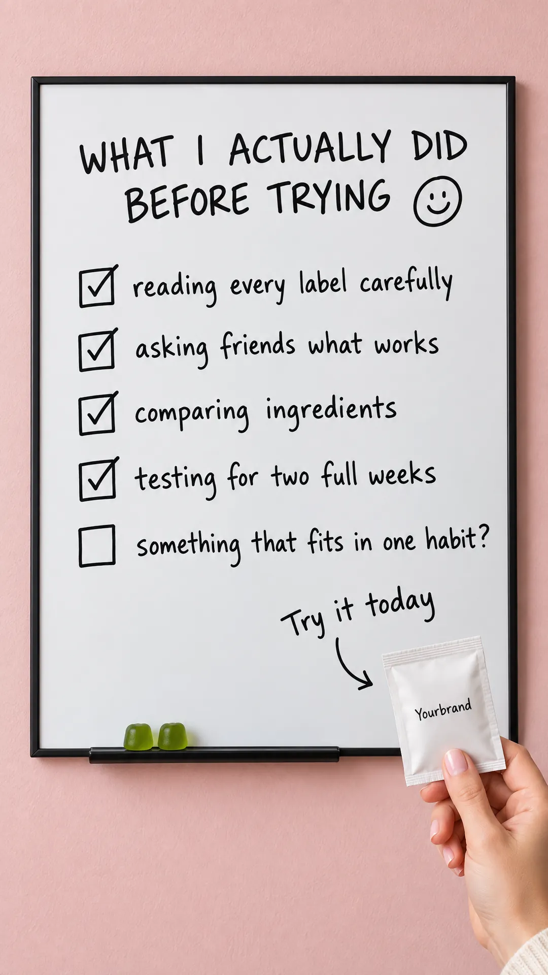 Whiteboard checklist look