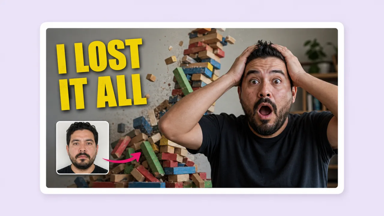 Put the presenter on any thumbnail idea. Fliki AI face swap for Thumbnails.