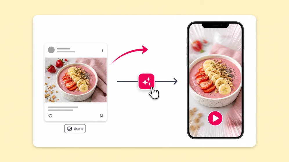 Static brand assets into motion social posts. Fliki AI image animator for Brand & social.