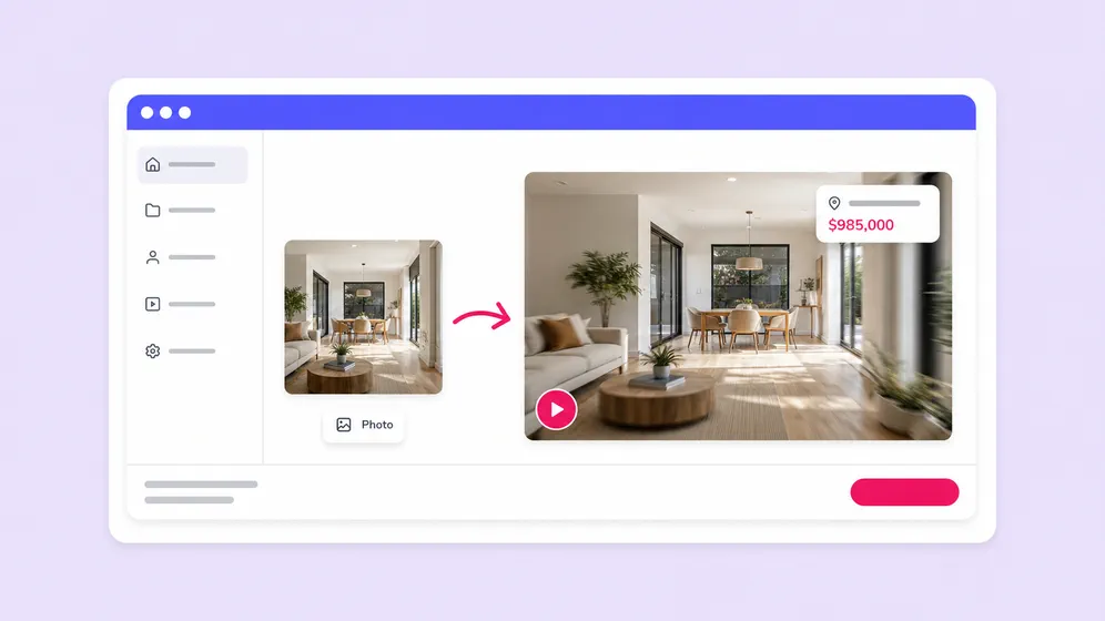 Listing photos to walkthrough video. Fliki AI image animator for Real estate.