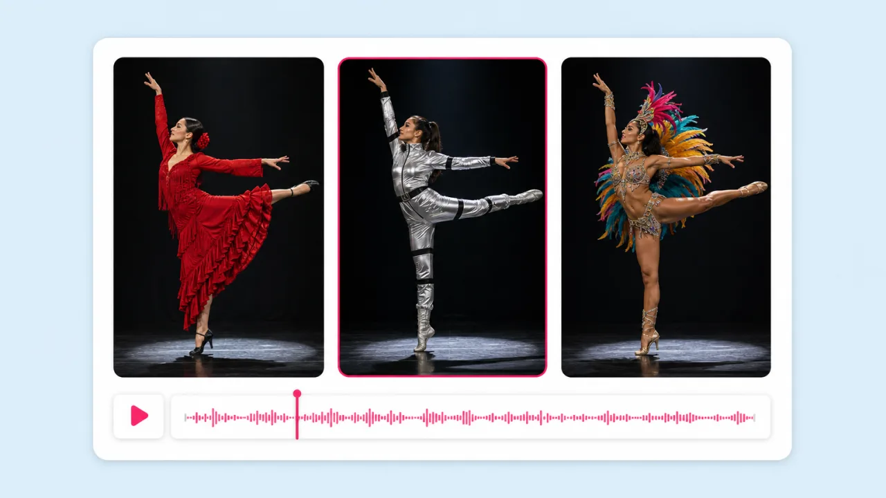 Preview routines on costumes and characters. Fliki AI Motion Control for Choreography previews.