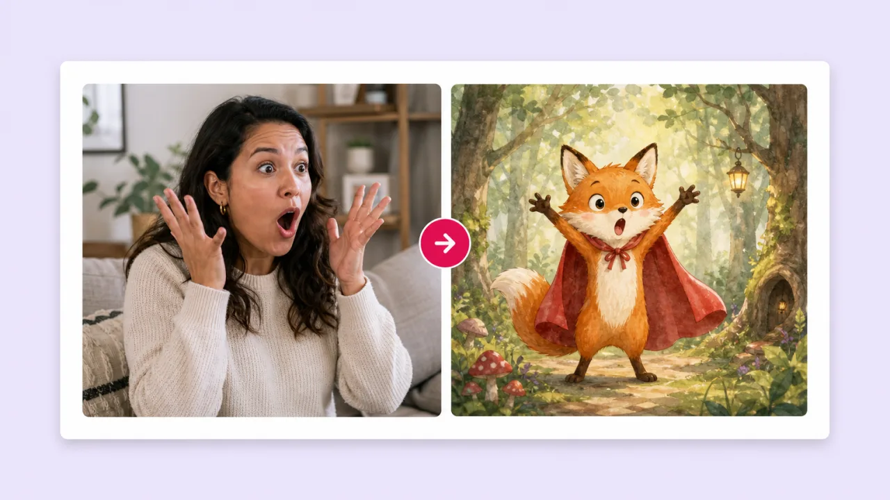 Animate storybook characters with real movement. Fliki AI Motion Control for Kids and storytelling.