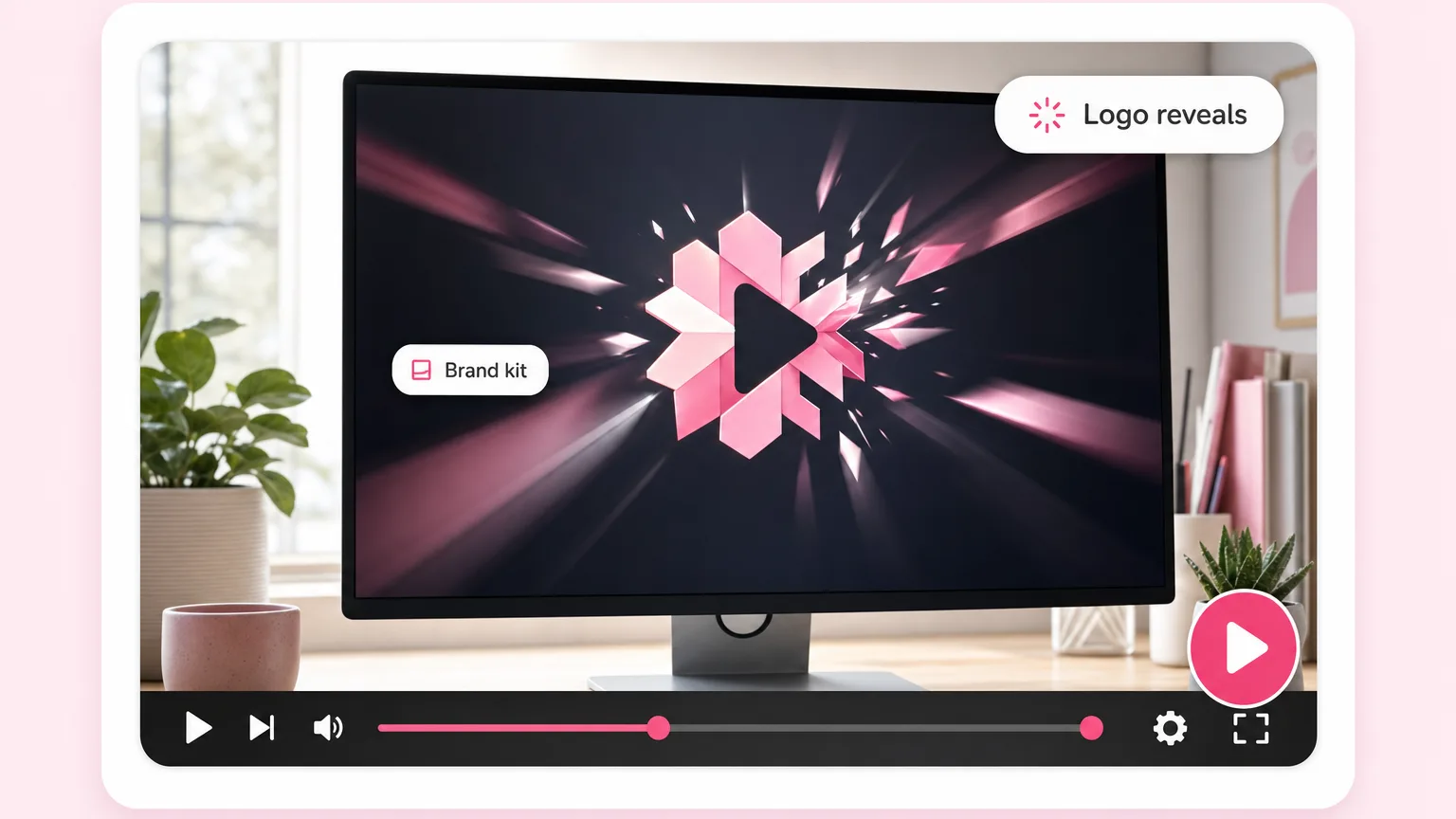 Logo reveals and brand stings. Fliki AI motion graphics generator for Logo reveals.