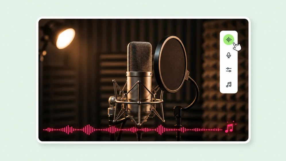 Podcast intros, outros, and bumpers. Fliki AI music generator for Podcasts.