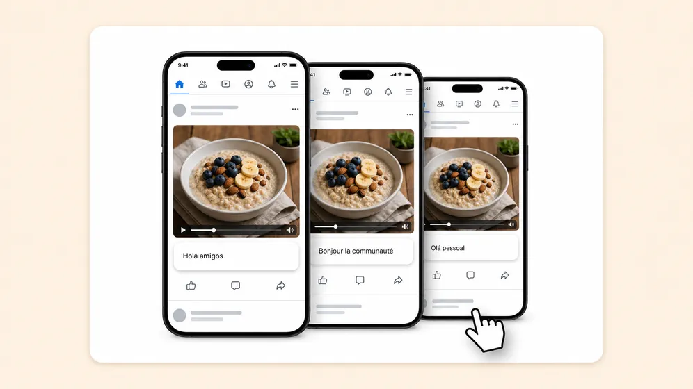 Multi-language Facebook campaigns. Fliki Facebook for Multilingual.