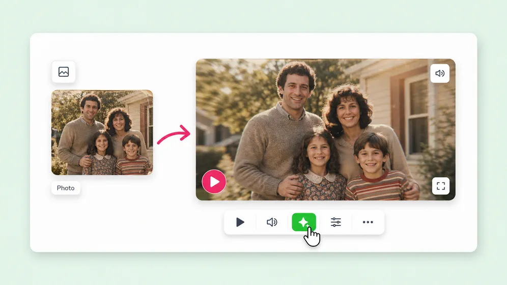 Old photos and memories into motion. Fliki Image to video for Personal & memory.