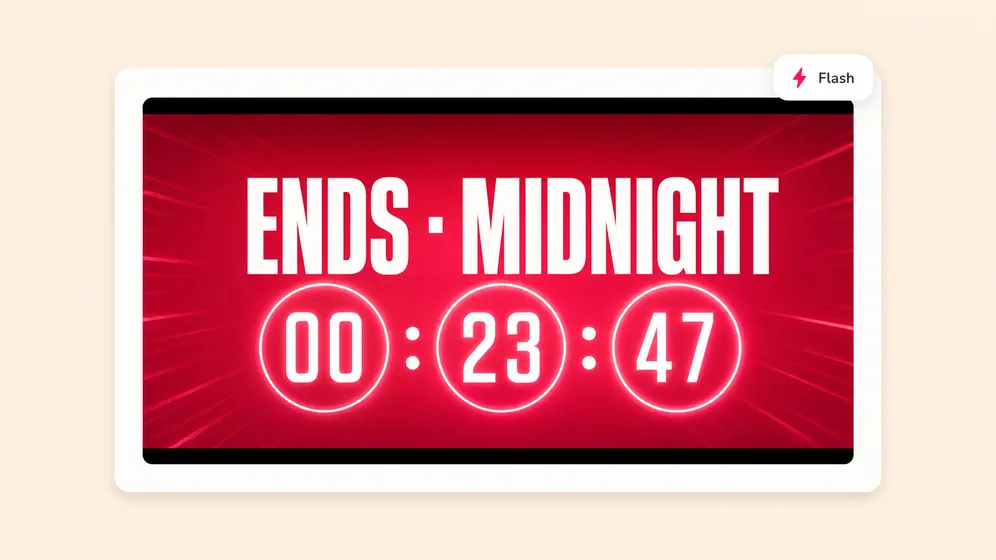Flash sales + BOGO promos. Fliki Promo Videos for Flash sales.