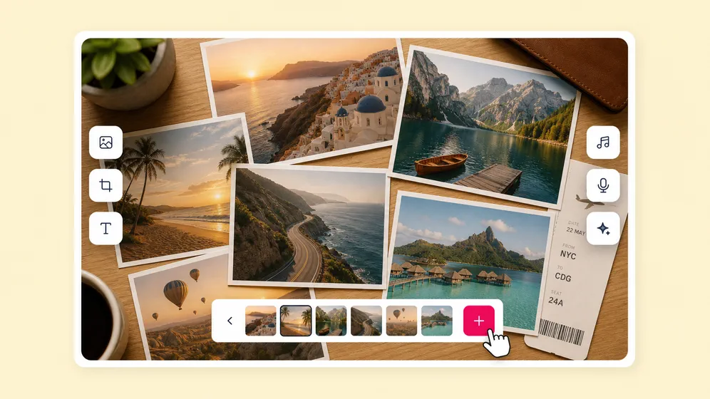 Travel reel slideshows with cinematic motion. Fliki Slideshow video maker for Travel & lifestyle.