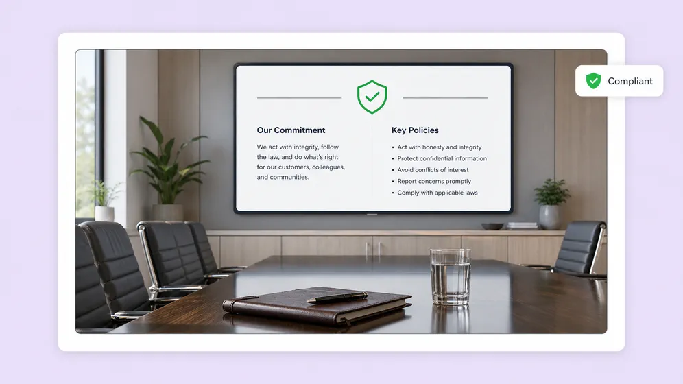AI compliance training videos with quiz checkpoints. Fliki Training Videos for Compliance training.