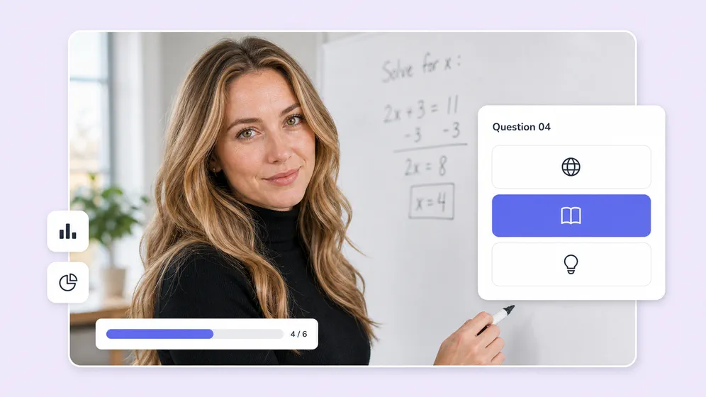 Interactive lesson quizzes for students. Fliki Video quiz maker for Classroom & microlearning.
