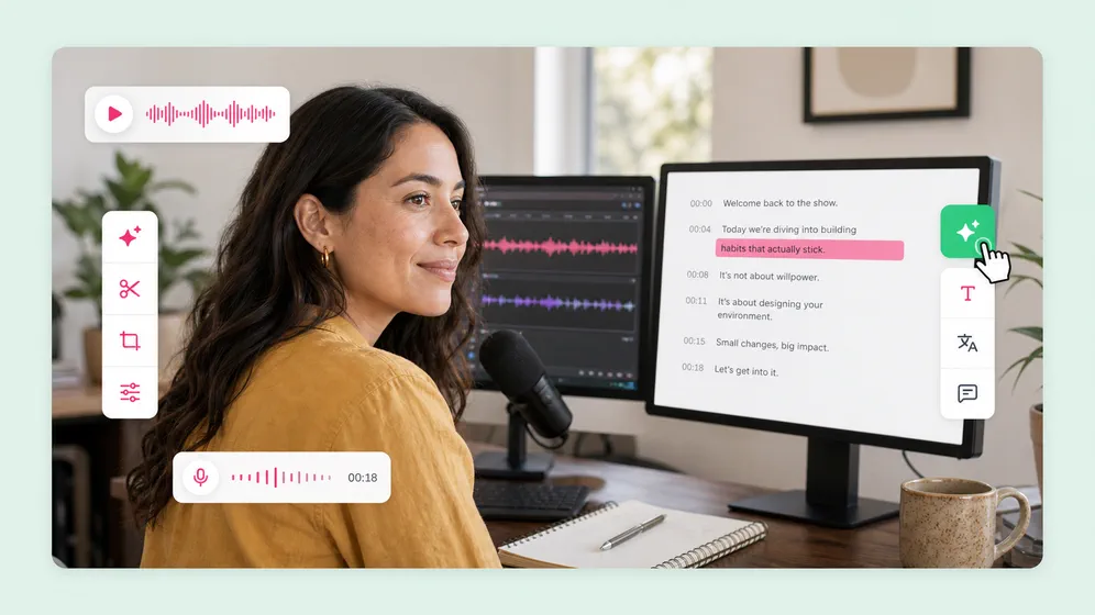 Podcast video clips and audiograms. Fliki Video to text for Podcasts.