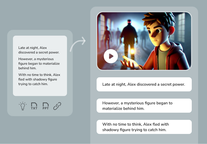 Illustration representing conversion of idea into animated movie