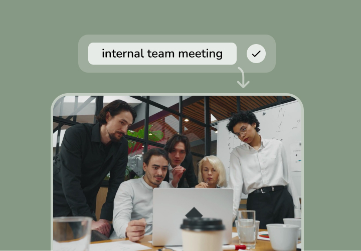 High quality AI generated image of a team for the text prompt: internal team meeting