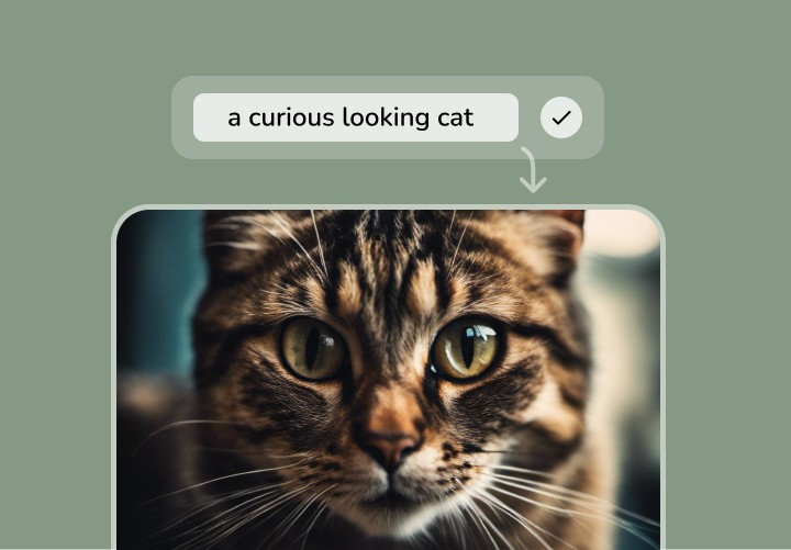High quality AI generated image of a cat for the text prompt: a curious looking cat