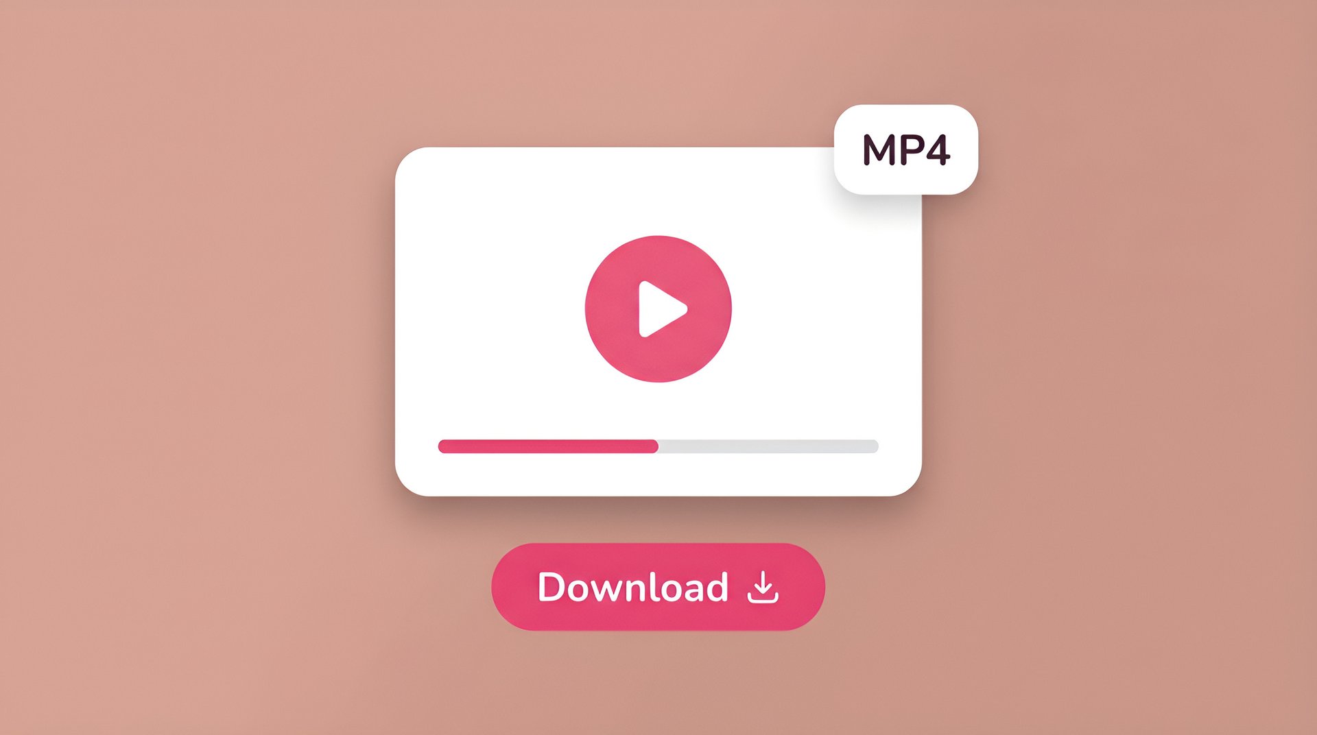 Video player interface showing the preview and MP4 download button for the newly generated AI video clip.