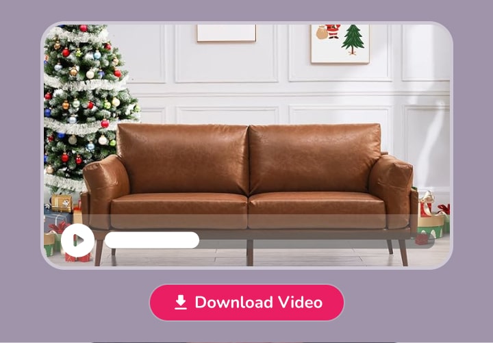 Product video featuring Vonanda Faux Leather Couch with a download video option