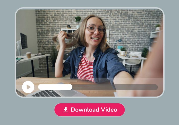 Video player interface with a download button for Fliki's online screen recorder output
