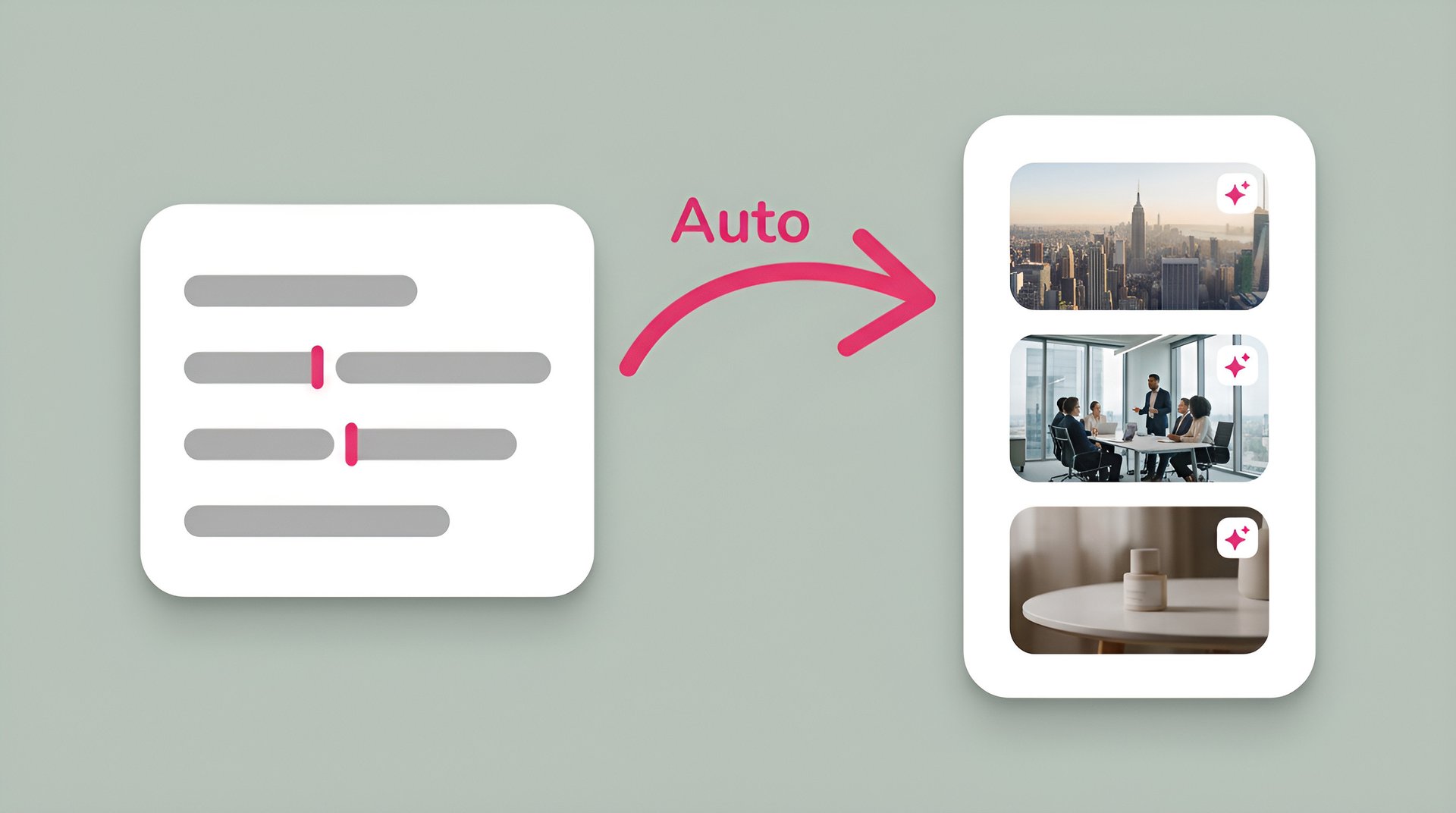 Interface showing a script input box and a button to generate a video from the script with AI-generated visuals and voiceover.