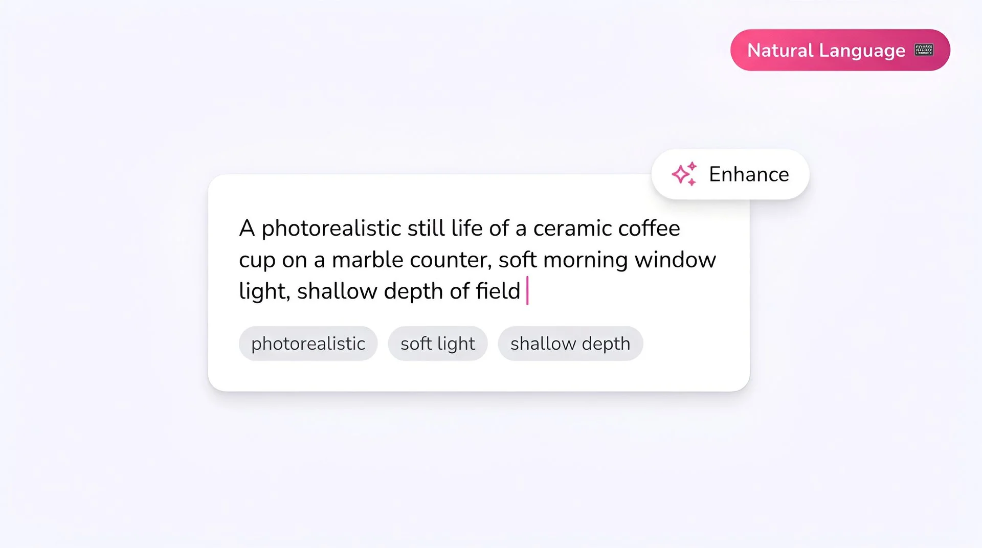 Fliki prompt input showing a photorealistic text-to-image description for FLUX 2 AI image generator